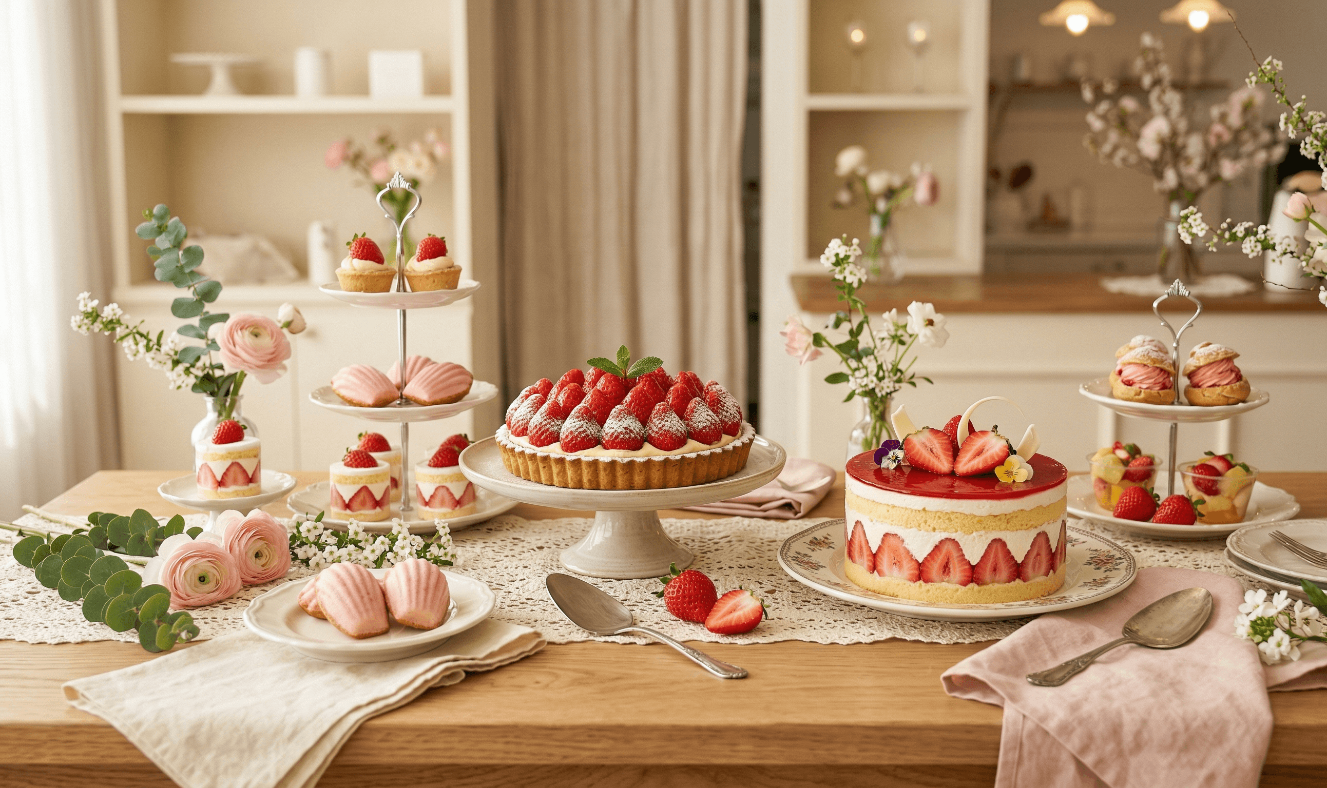 봄 시즌 딸기 디저트