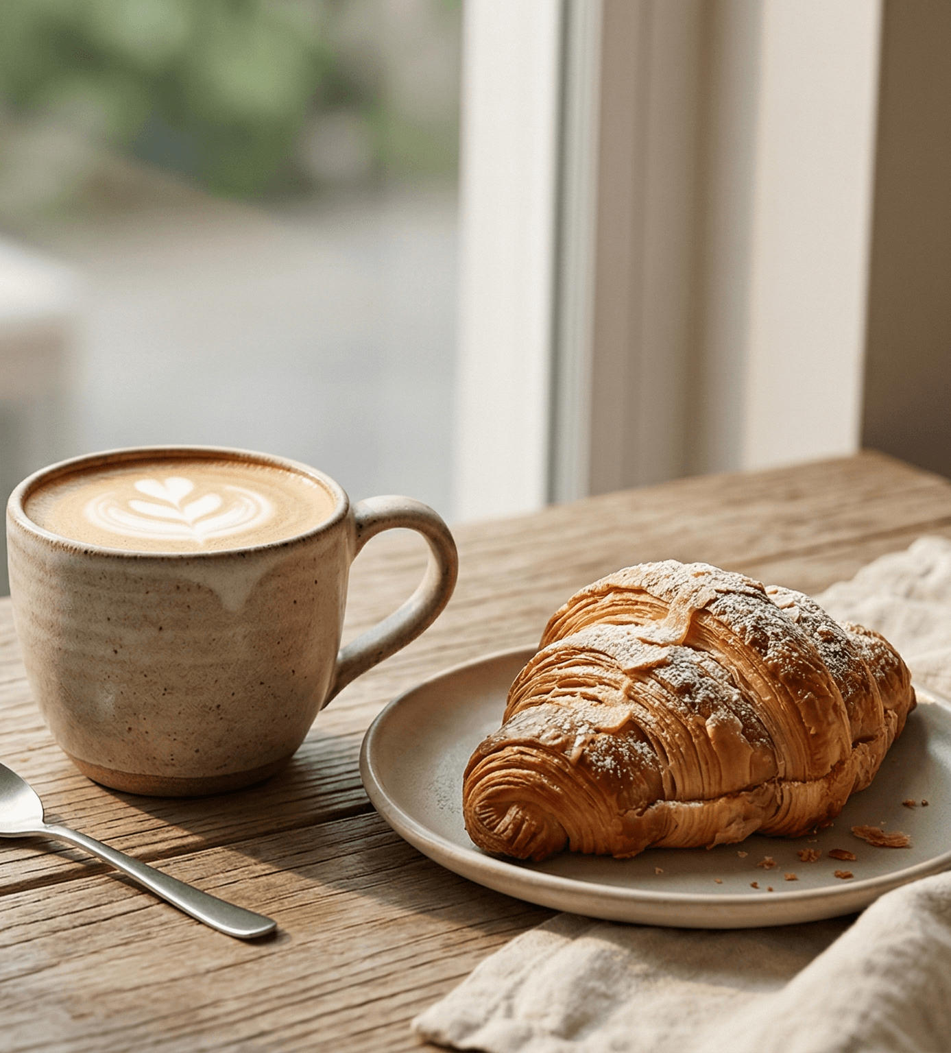 라떼와 페이스트리 이미지