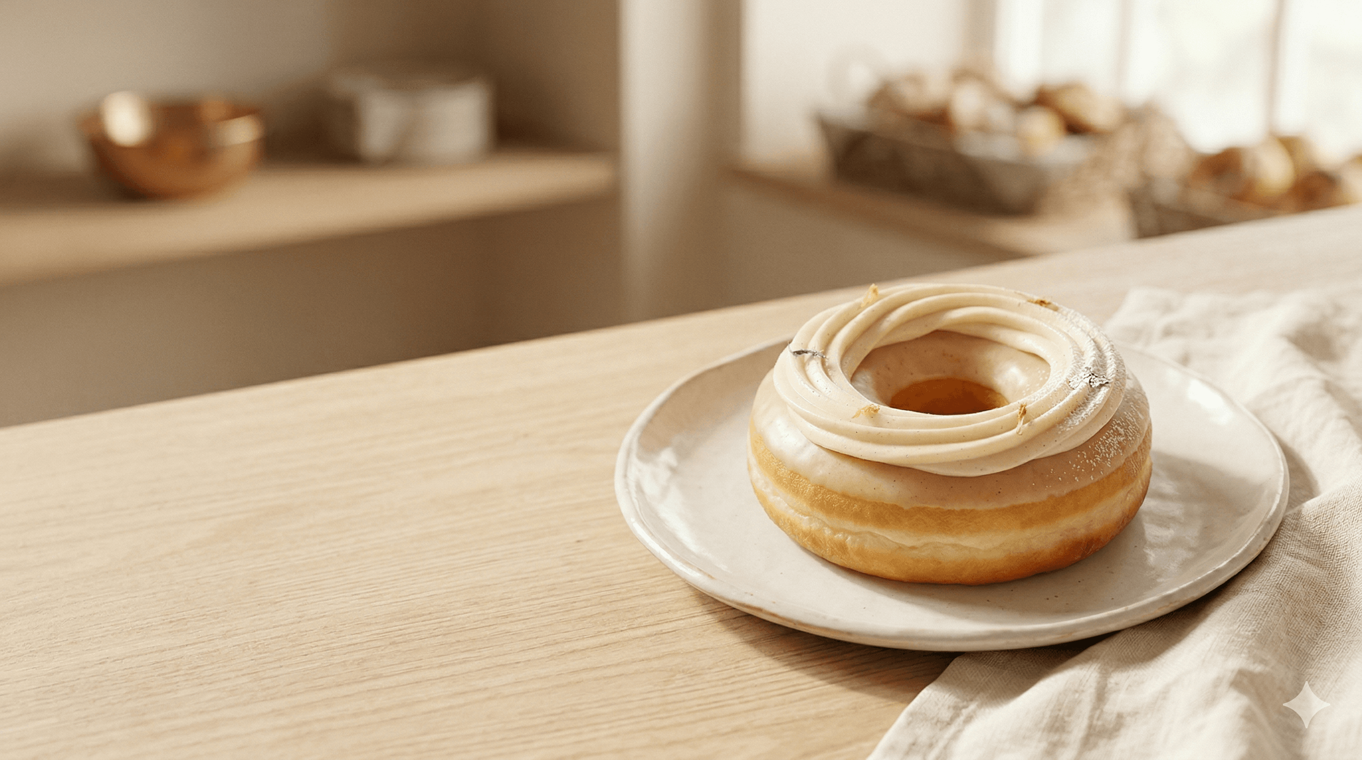 시그니처 크림 도넛이 중심이 된 베이커리 이미지