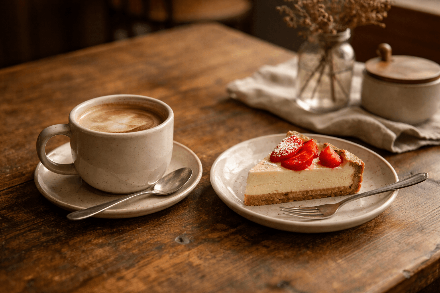 커피와 디저트 이미지