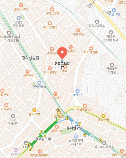 MELLOW OVEN 연남 포레스트 지도 이미지